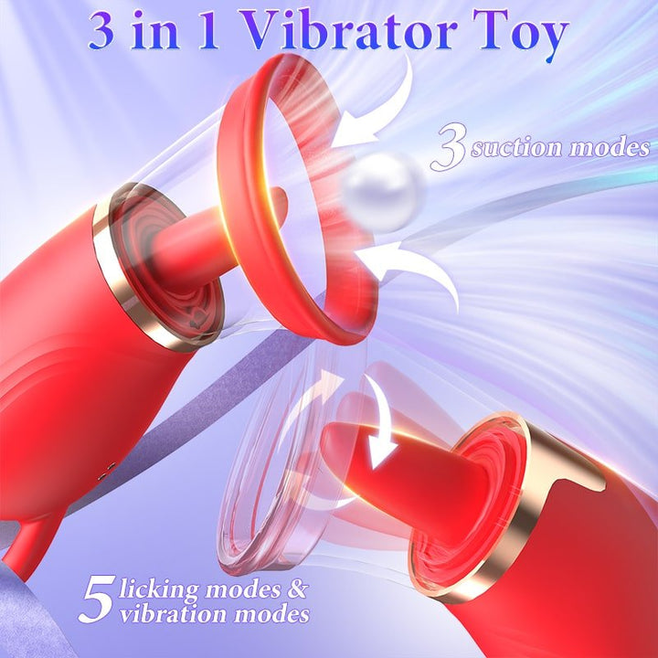 3 in 1 Sucking and Licking Clitoris Vibrator Stimulator with App Control - Sohimi