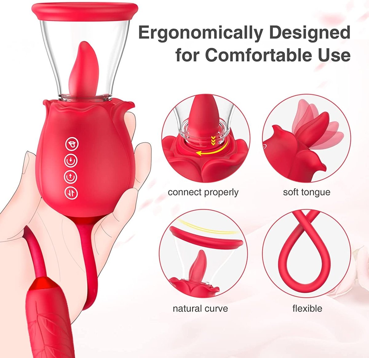 3-in-1 Rose Suction Vibrator | Sohimi 3-in-1 Rose Suction Vibrator | Sohimi