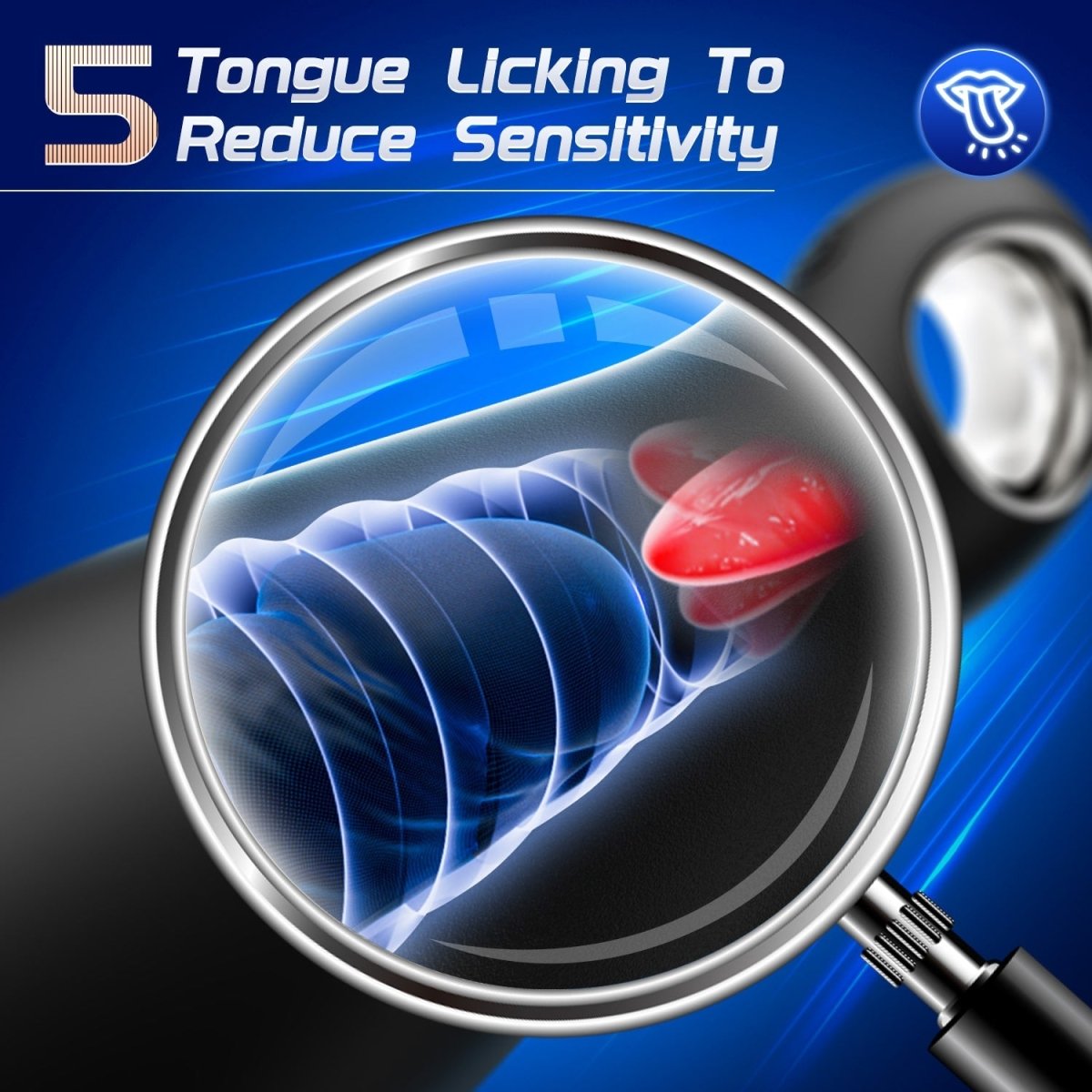 3 in 1 Vibrating and Tongue Licking masturbator Men Sex Toy - Sohimi