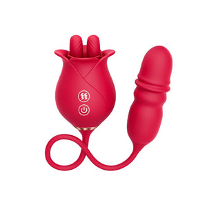 3 in1 Dual Tongue Licking Stimulation Insertable Rose Toy - Sohimi