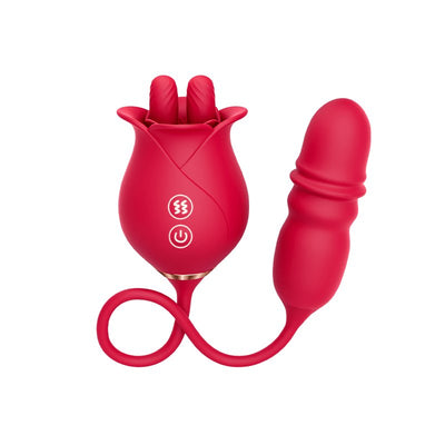 3 in1 Dual Tongue Licking Stimulation Insertable Rose Toy - Sohimi