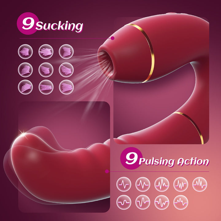 Innovative 9 Sucking & Pulsing Action Clitoral Sucking Vibrators for Woman