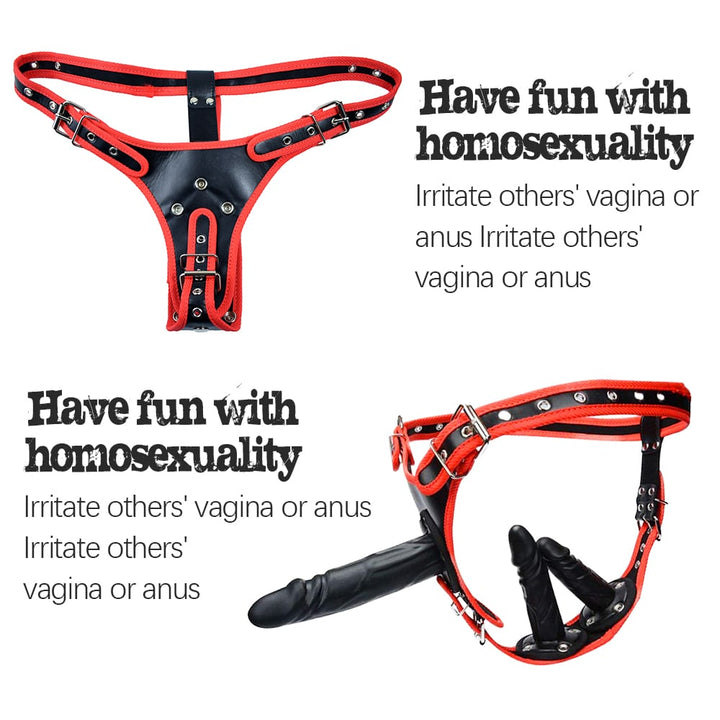 3 Removeable Silicone Double Sided Strapon Dildo with Harness Belt SM - Sohimi