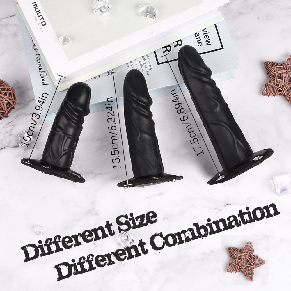 3 Removeable Silicone Double Sided Strapon Dildo with Harness Belt SM - Sohimi