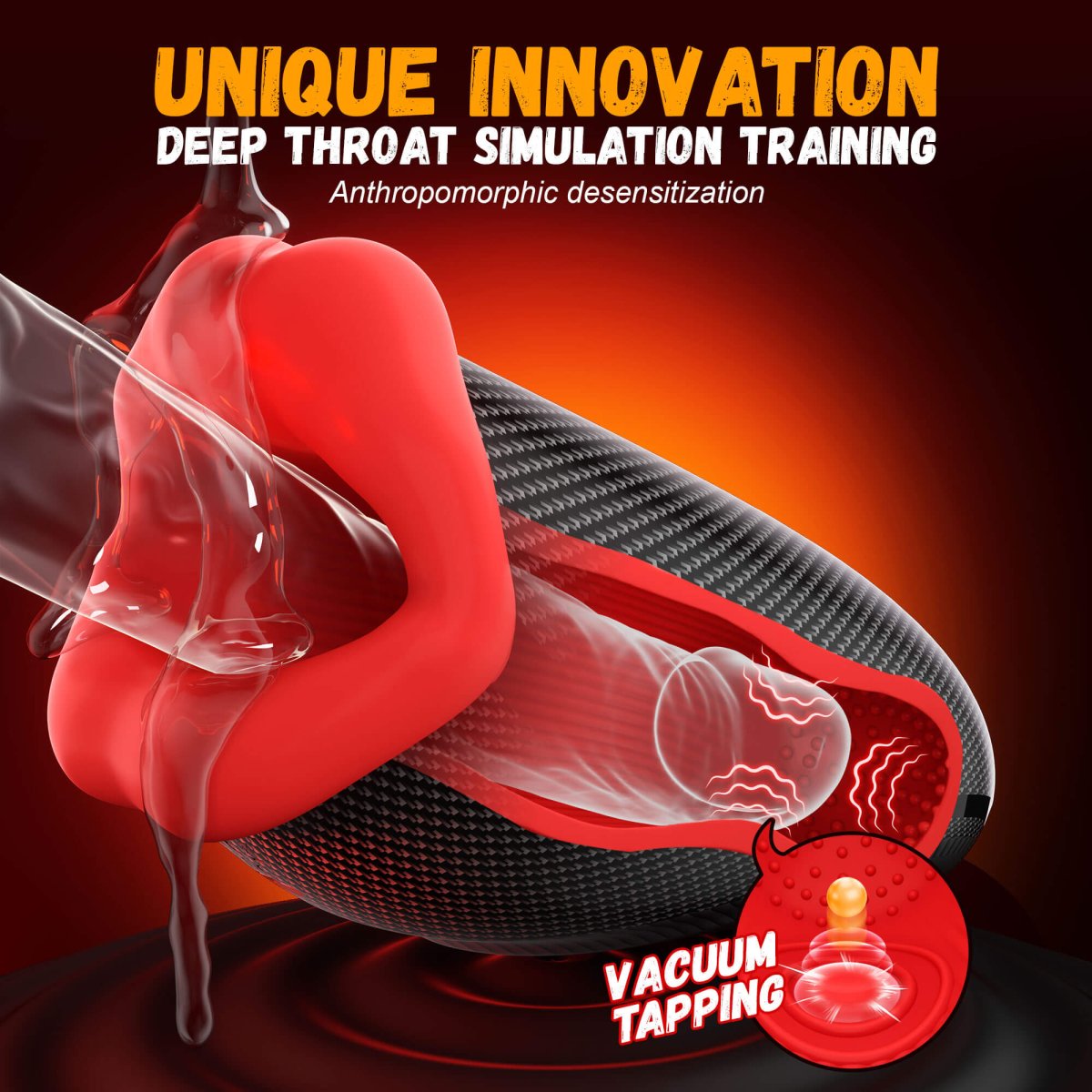 4 in 1 App Control Big Month Tapping and Vibrating Trainer and Masturbator - Sohimi