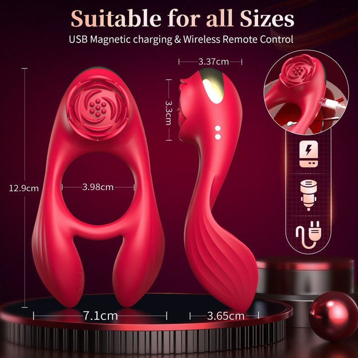 4 in 1 Multi Stimulations Penis Cock Ring for Single or Couple - Sohimi