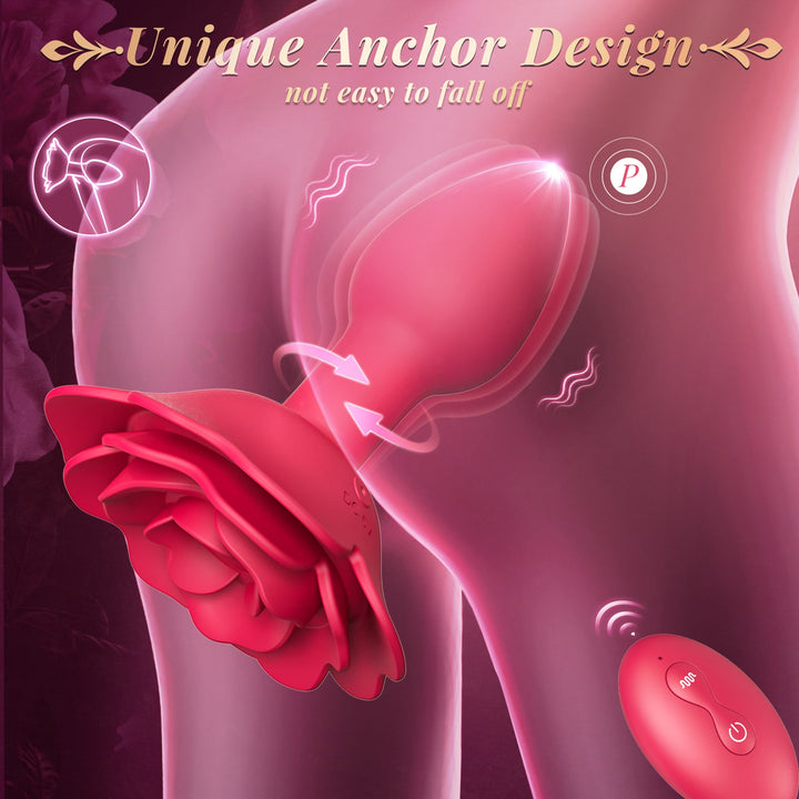 Double Stimulation Rose Female Sex Toy Anal Vibrator