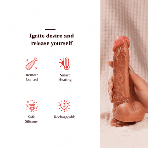 8.67inch Realistic Vibration and Thrusting Dildo with Smart Heating - Sohimi