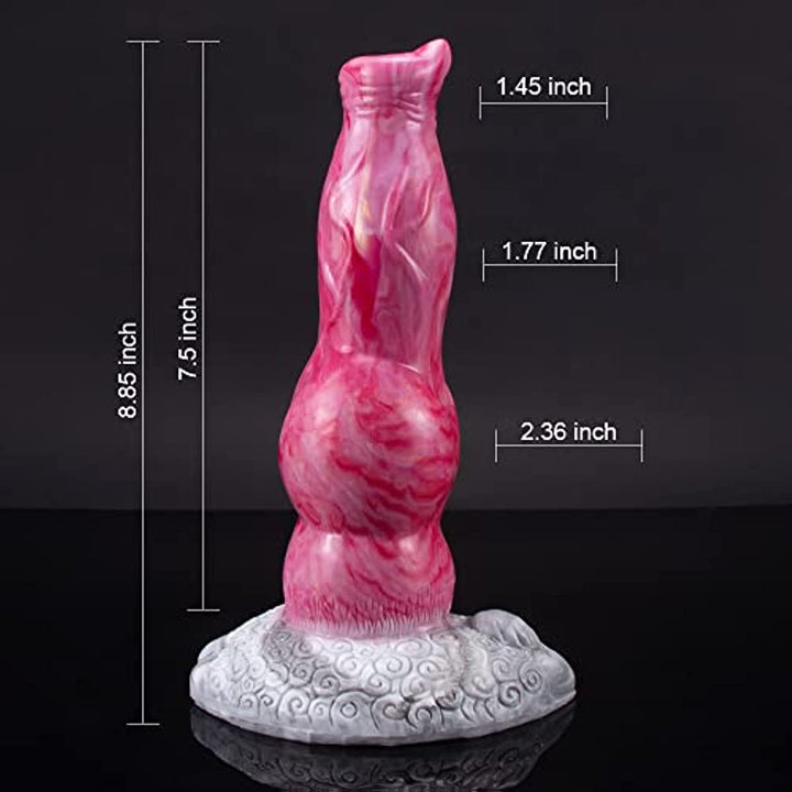 8.85in Fantasy Dog Knot Silicone Dildo Hands - free Playin - Sohimi
