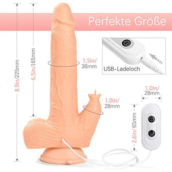 8.9in 4 - in - 1 Realistic Dildo with Shock G - Spot Function - Sohimi
