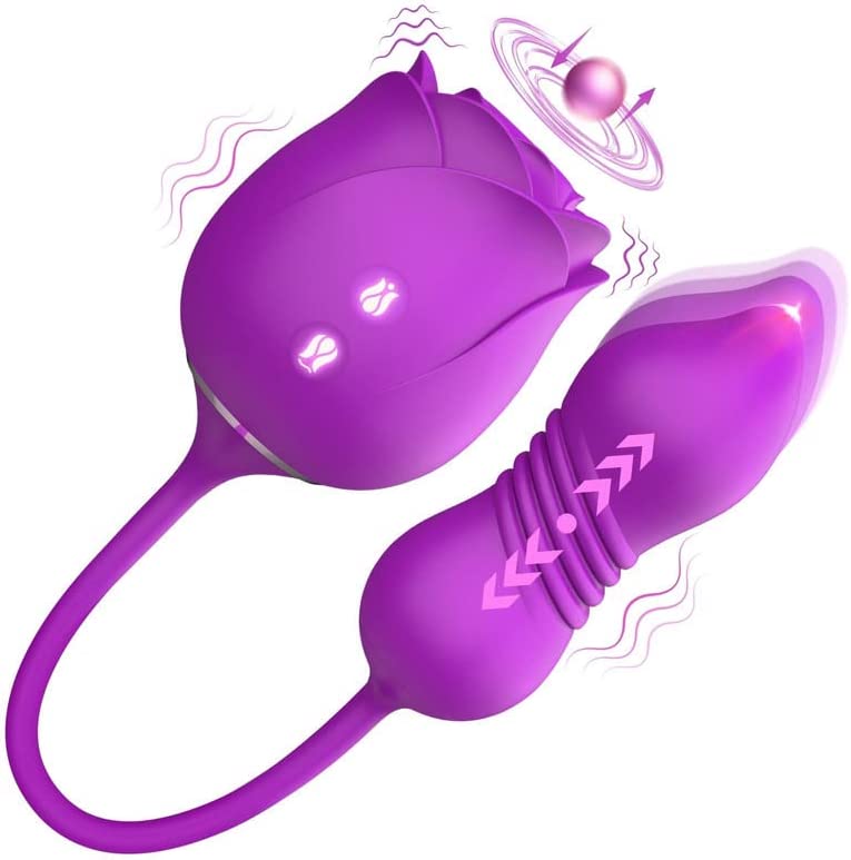 Thrusting Dildo with Rose Suction Vibrator | Sohimi Thrusting Dildo with Rose Suction Vibrator | Sohimi