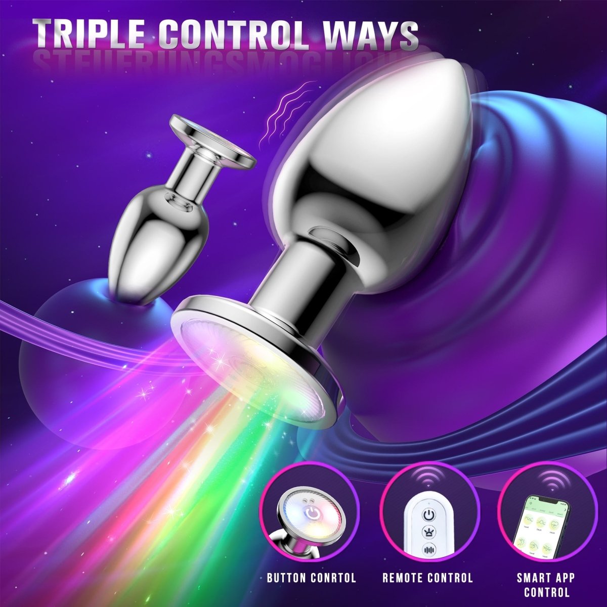 ANAL Vibrating Butt Plug with Flashing Base | Sohimi ANAL Vibrating Butt Plug with Flashing Base | Sohimi