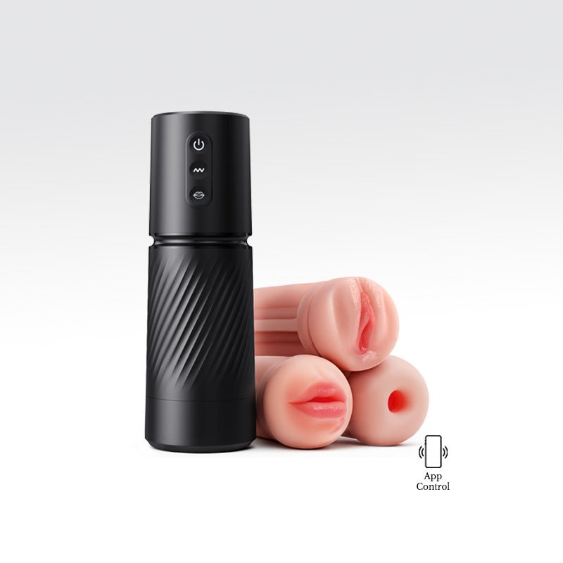 App Control Male Masturbator with 3 Sleeves - Mystor (Vibrating & Suction) - Sohimi