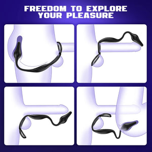 ARCHIE 3 in 1 Prostate Massager Butt Plug with Double Ring - Sohimi
