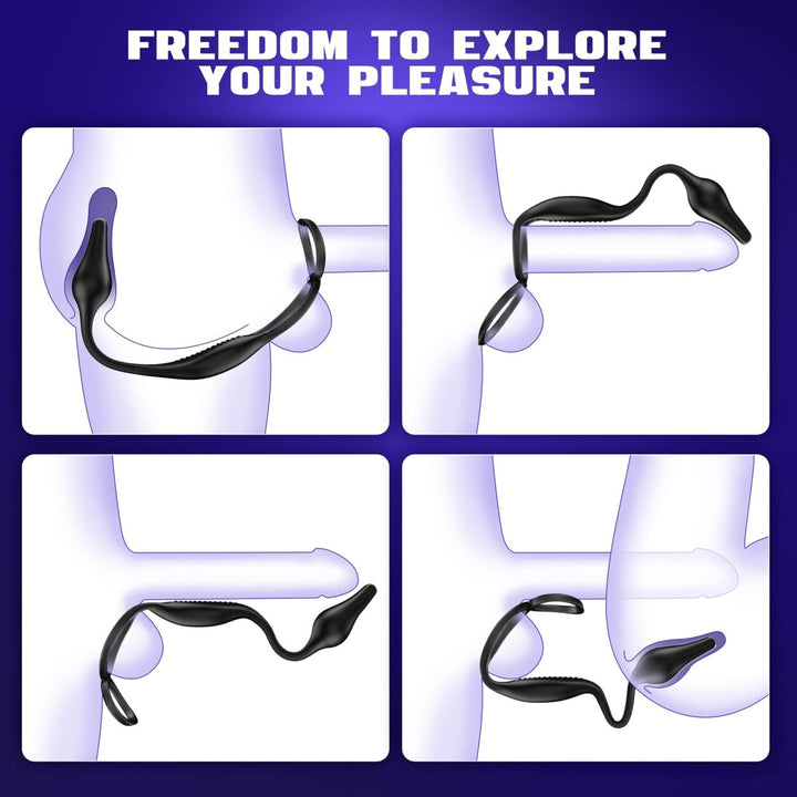 ARCHIE 3 in 1 Prostate Massager Butt Plug with Double Ring - Sohimi