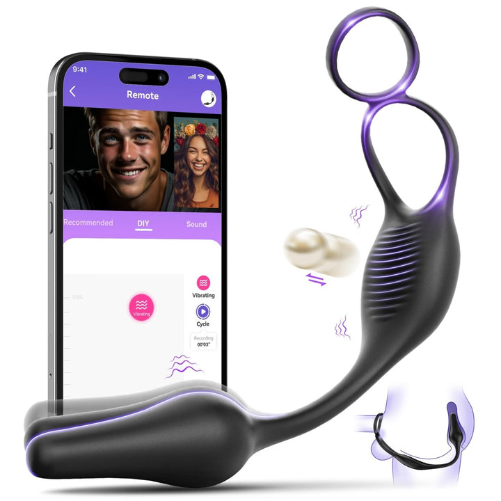 ARCHIE 3 in 1 Prostate Massager Butt Plug with Double Ring - Sohimi