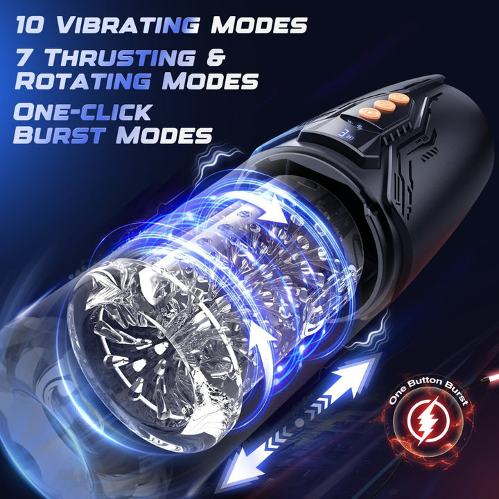 Automatic Thrusting and Rotating Vibrating penis pump Led Display Male Masturbator - Sohimi