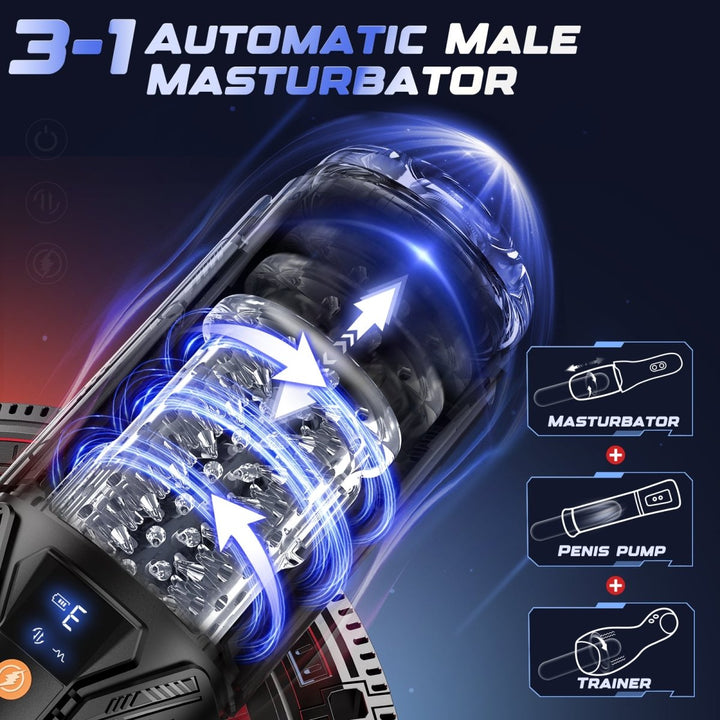 Automatic Thrusting and Rotating Vibrating penis pump Led Display Male Masturbator - Sohimi