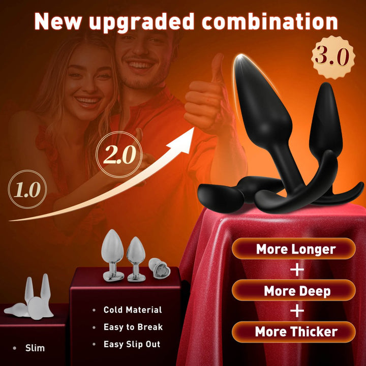 BAKI| 3 PCS Wearbale Silicone Anal Butt Plug - Sohimi