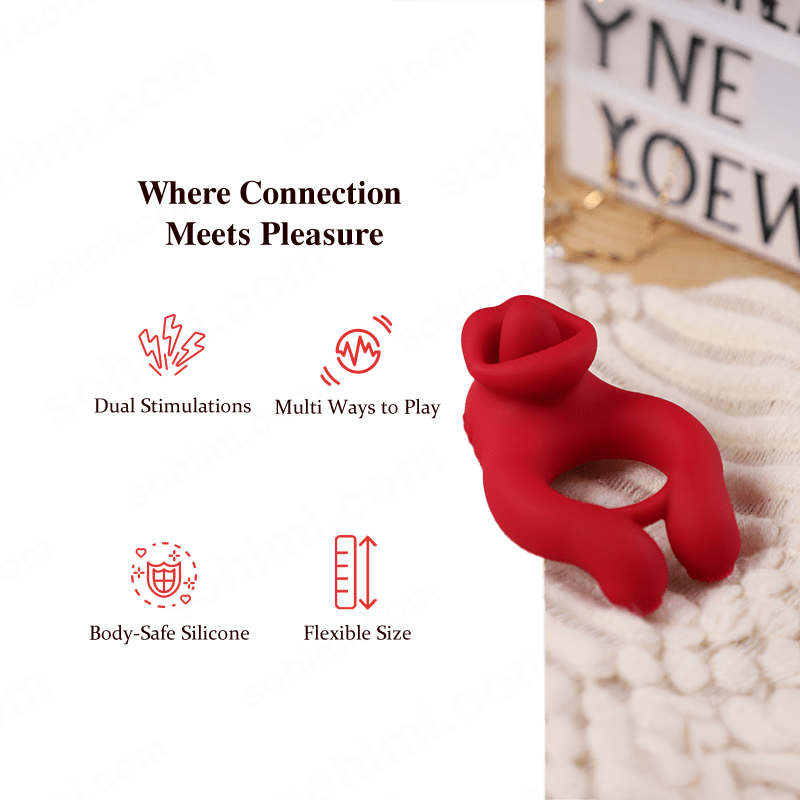 BEKEY| Penis Ring with Clitoris Testicle Stimulator for Couples - Sohimi