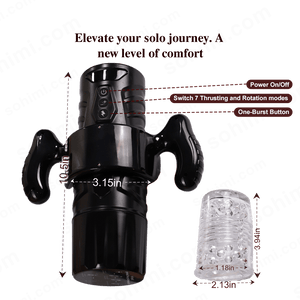 BLACK KNIGHT| Automatic Thrusting & Rotating Male Masturbator Sex Toys - Sohimi