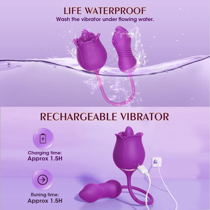 CARMEN | Sohimi 3 in 1 Tongue Licking Rose Toy Vibrator - Sohimi