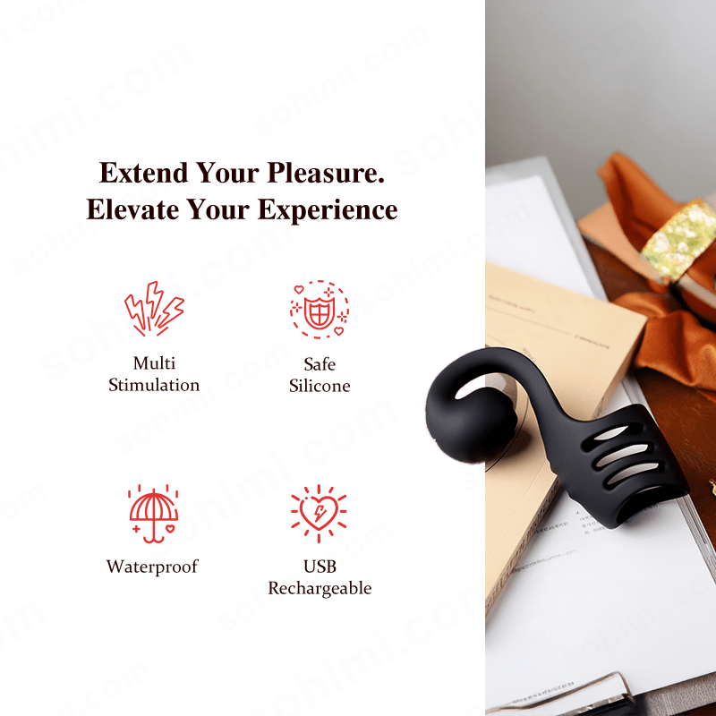 CASE|Multi Stimulation Snail - Shaped Penis Sleeve Ring with 10 Vibrating - Sohimi