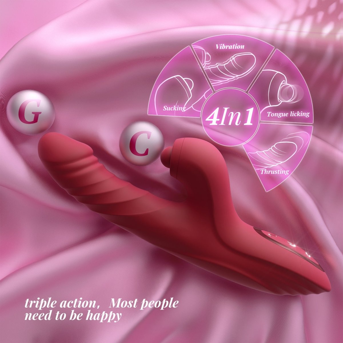 CHERLY|4 in 1 G Spot thrusting & sucking vibrator Clitoral Stimulator - Sohimi