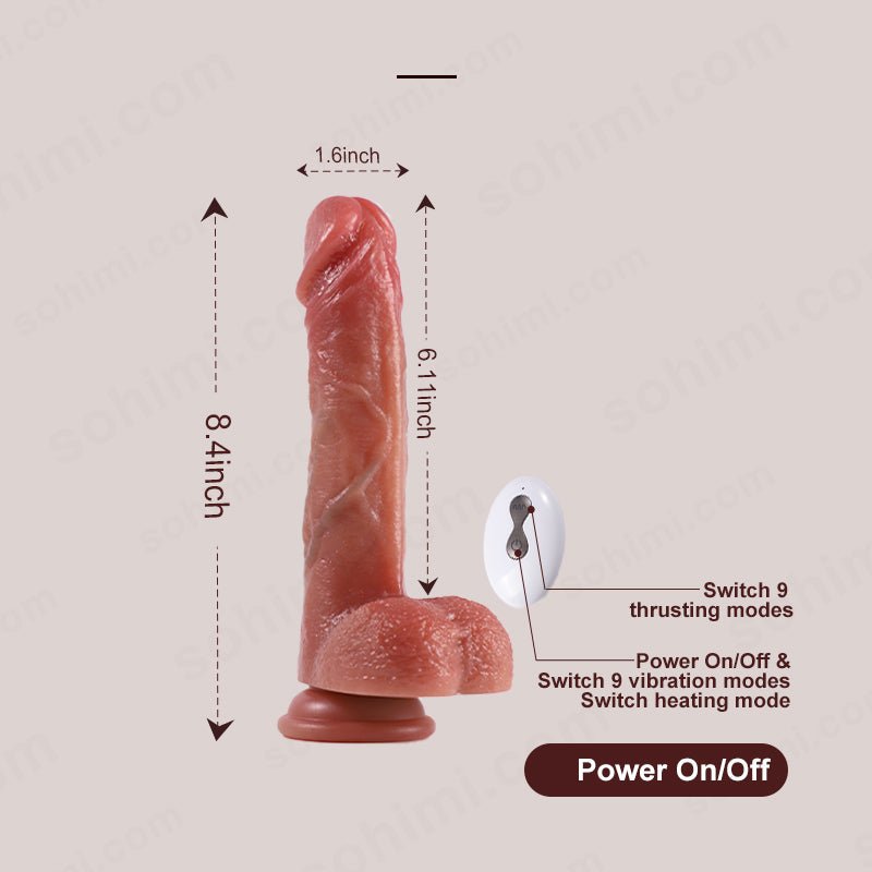 Dallin|Realistic Heating Vibration and Stretching Dildo - Sohimi