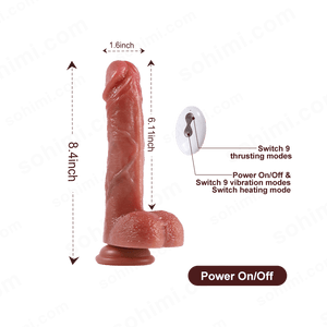 Dallin|Realistic Heating Vibration and Stretching Dildo - Sohimi