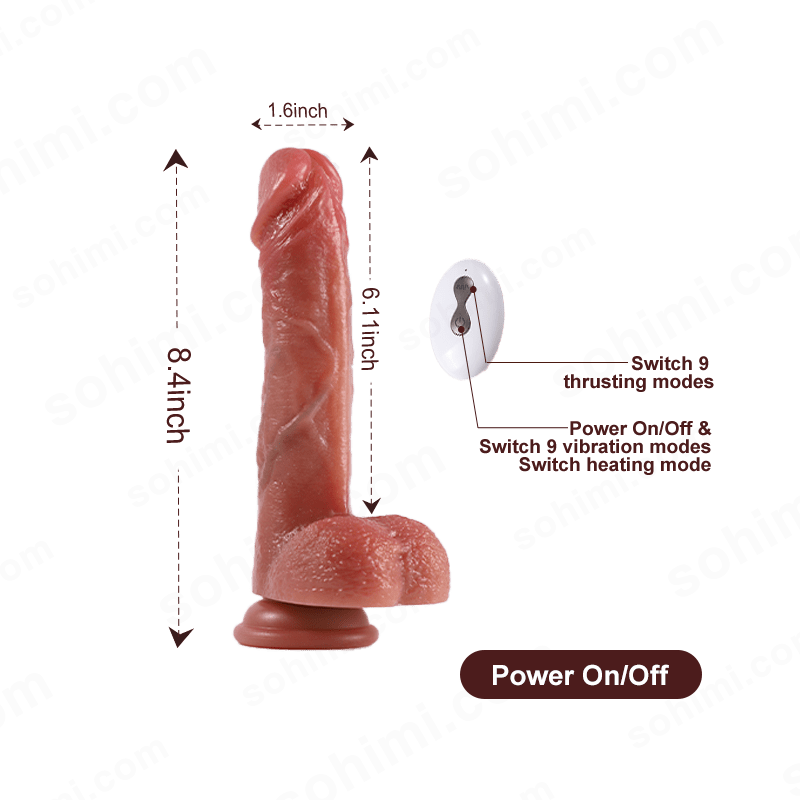 Dallin|Realistic Heating Vibration and Stretching Dildo - Sohimi