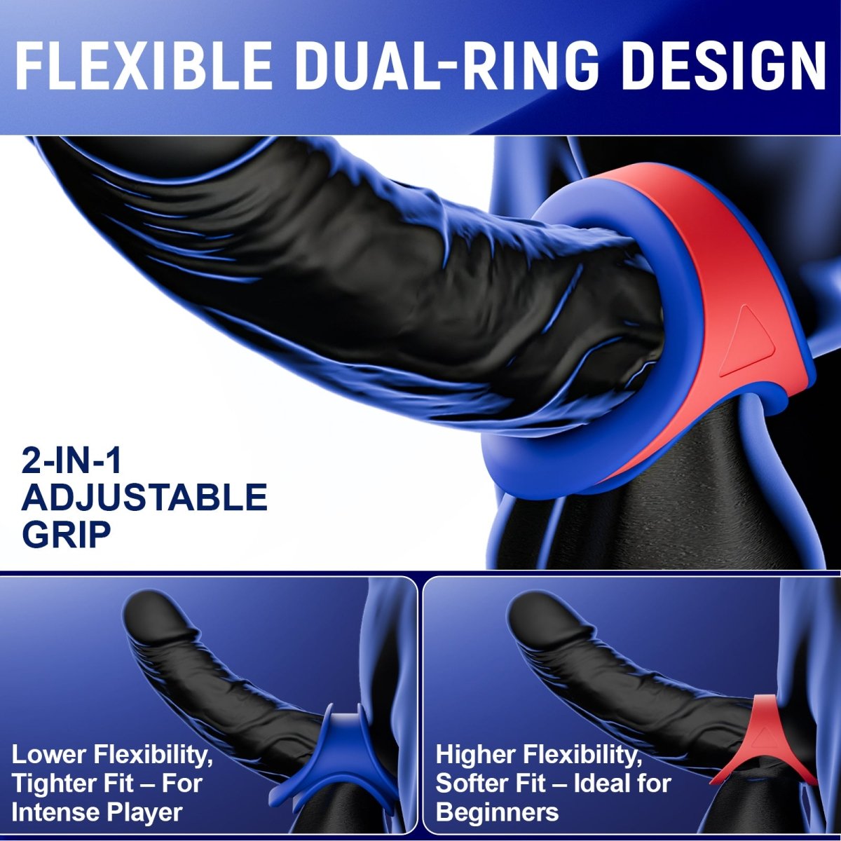 Detachable and Flexible Silicone Male Cock Ring - Sohimi