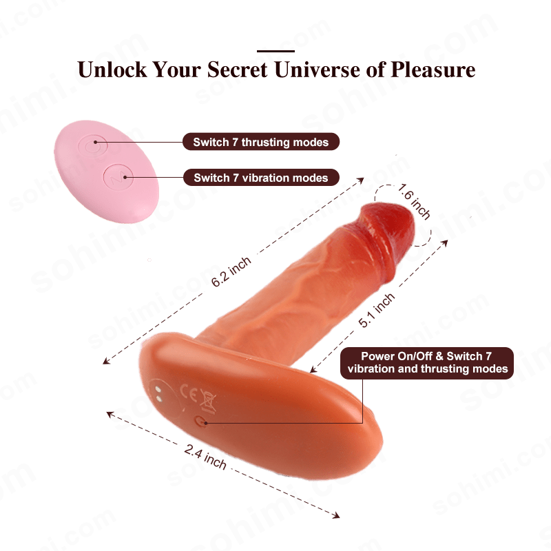 DINA| 3 in 1 7 Thrusting & Vibrating Realistic Dildo - Sohimi
