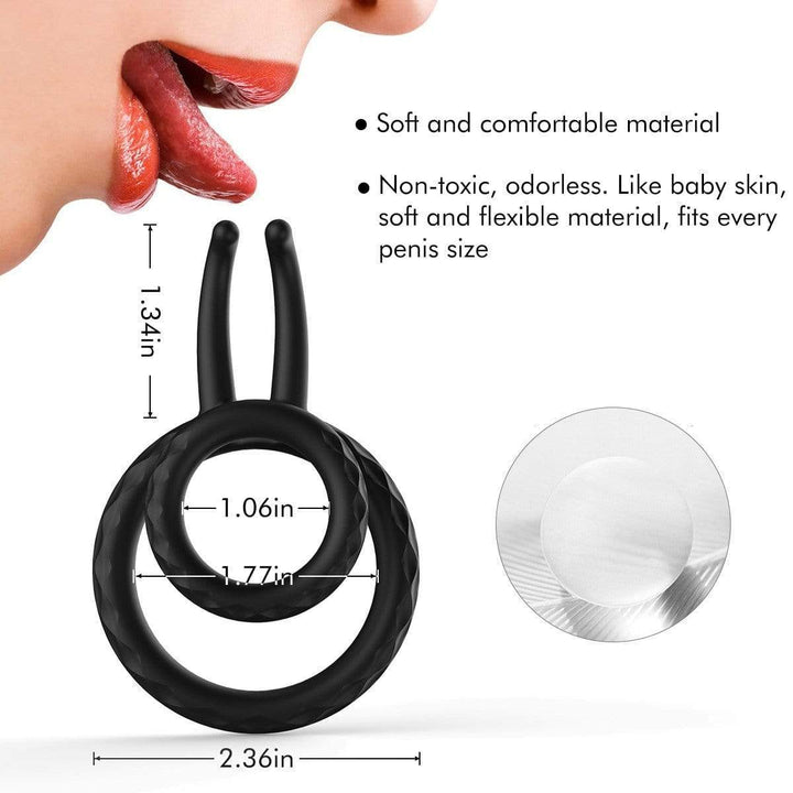 Dual Penis Silicone Multiple Combinations Testicle Ring - Sohimi