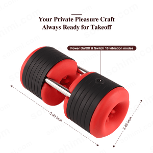 DUMBBELL| Auto Hollow 3D Textured Channel 10 Vibration Male Masturbator - Sohimi