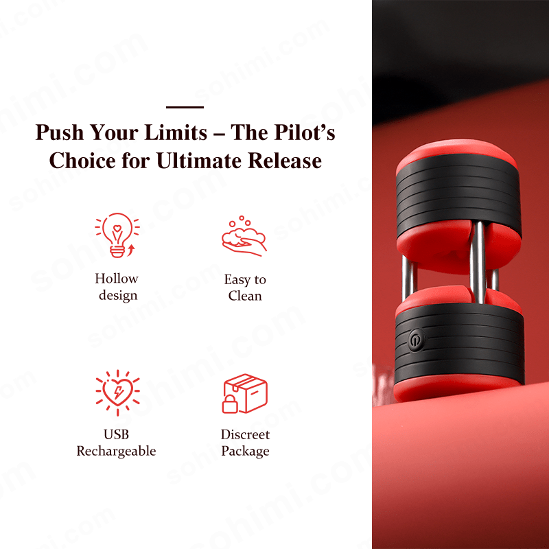 DUMBBELL| Auto Hollow 3D Textured Channel 10 Vibration Male Masturbator - Sohimi