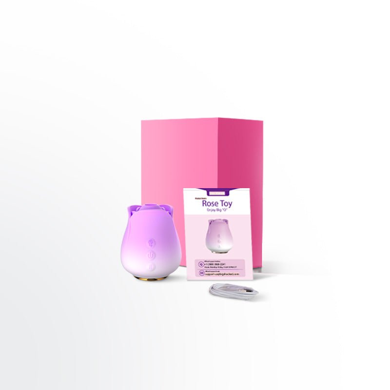 Purple toy with packaging on a white background