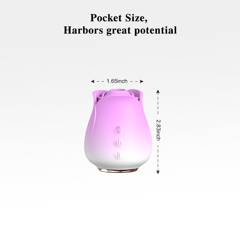 Female App Control Gradient Silicone Rose Vibrator - Gardenia(Suction) - Sohimi