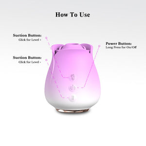 Female App Control Gradient Silicone Rose Vibrator - Gardenia(Suction) - Sohimi