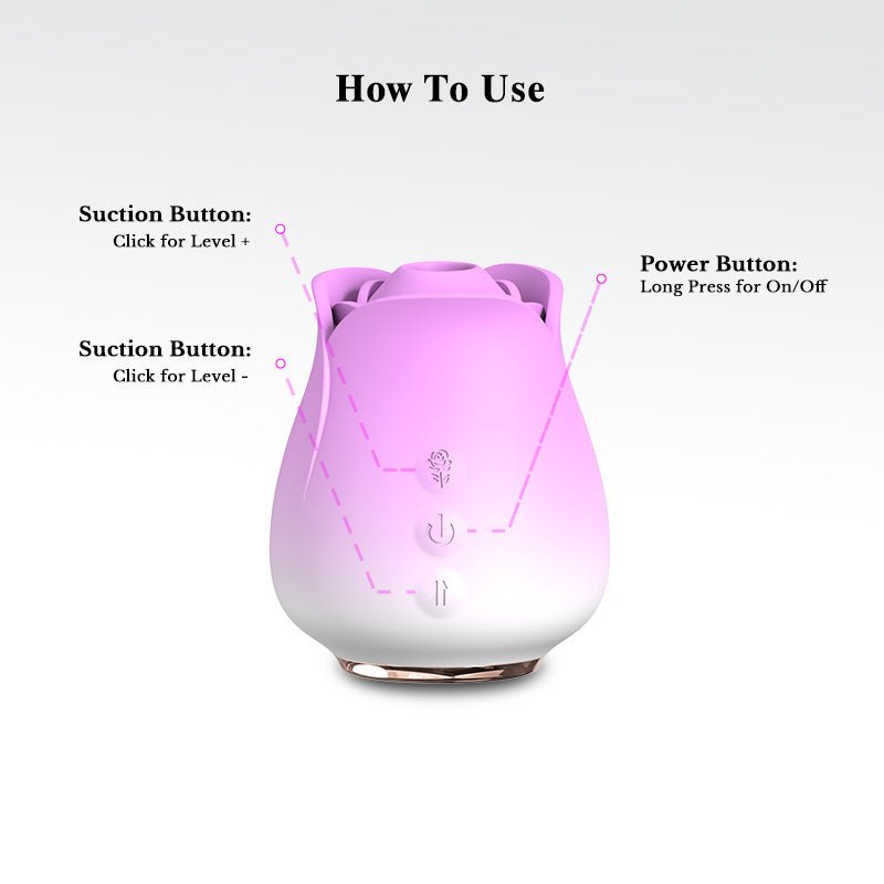 Female App Control Gradient Silicone Rose Vibrator - Gardenia(Suction) - Sohimi