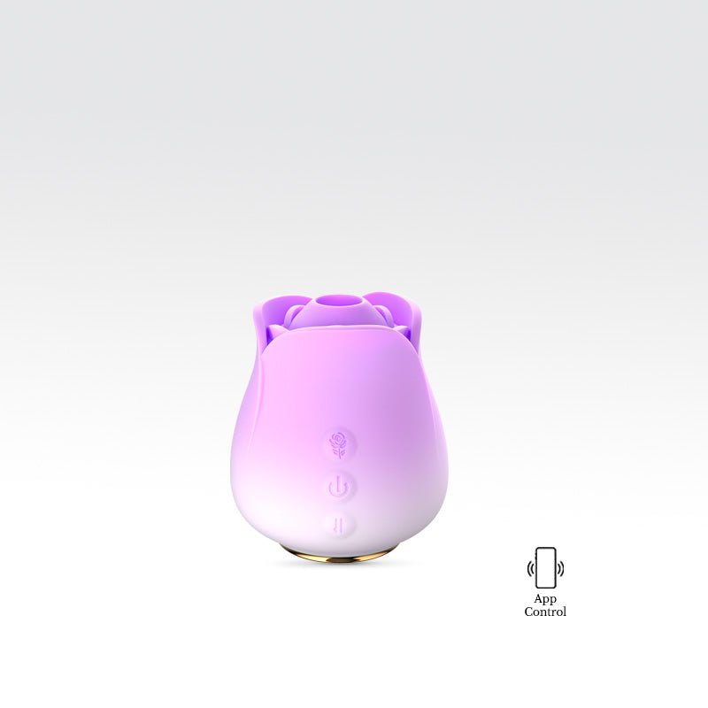 Female App Control Gradient Silicone Rose Vibrator - Gardenia(Suction) - Sohimi