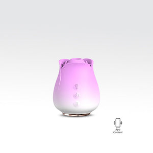 Female App Control Gradient Silicone Rose Vibrator - Gardenia(Suction) - Sohimi