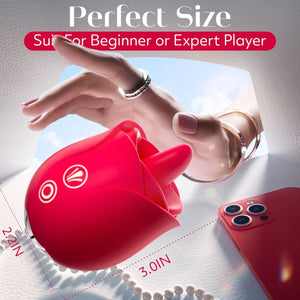 Female Tongue Licking and vibratiing Rose Clitorial Stimulator - Sohimi