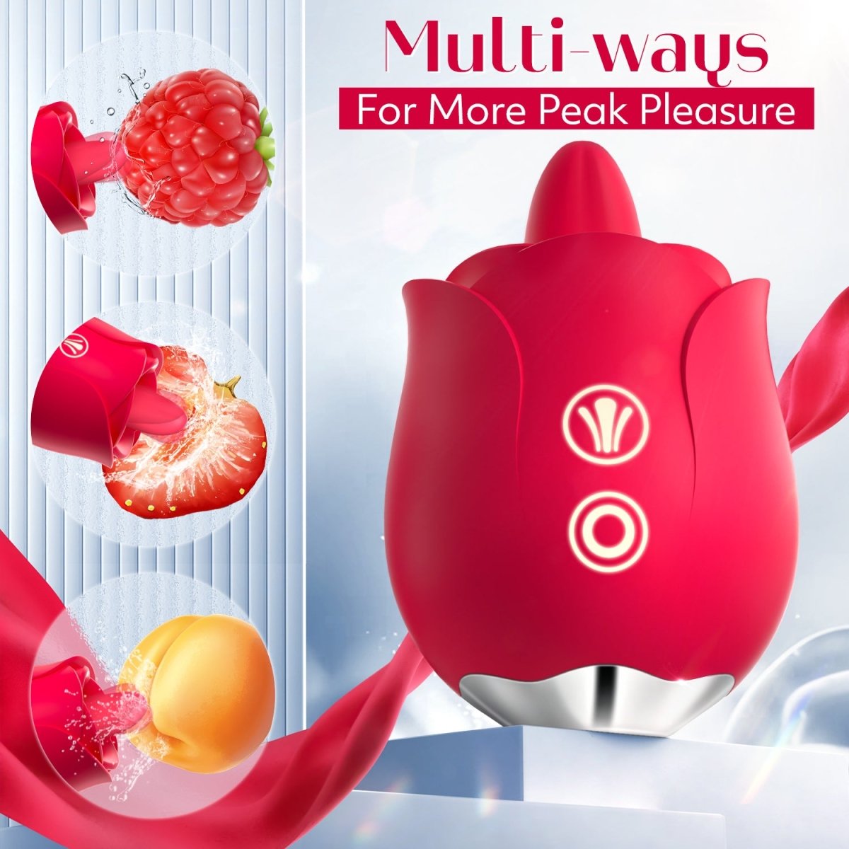 Female Tongue Licking and vibratiing Rose Clitorial Stimulator - Sohimi