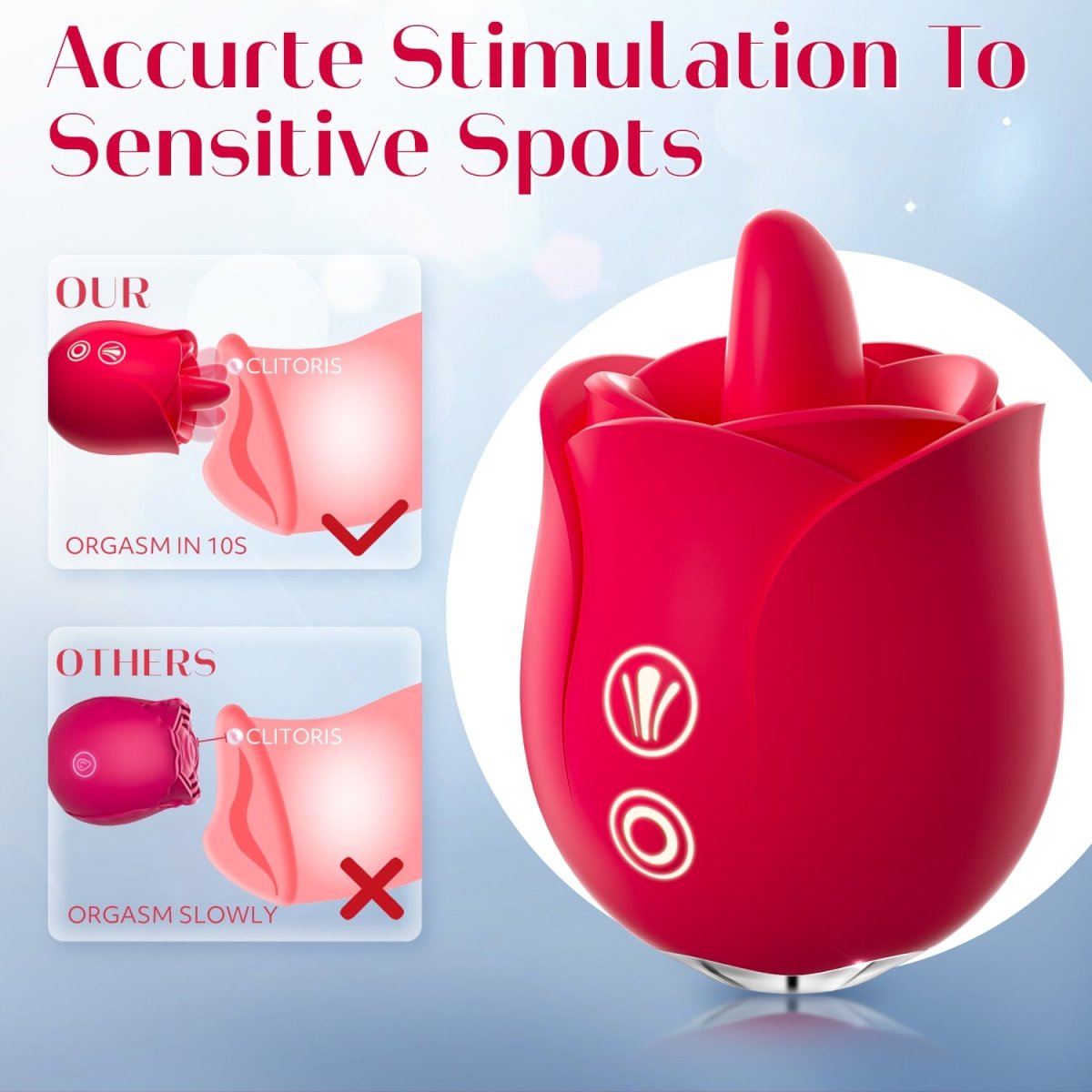 Female Tongue Licking and vibratiing Rose Clitorial Stimulator - Sohimi