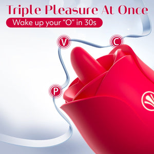 Female Tongue Licking and vibratiing Rose Clitorial Stimulator - Sohimi