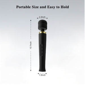 Ergonomic handle grip and size dimensions of Valora massager