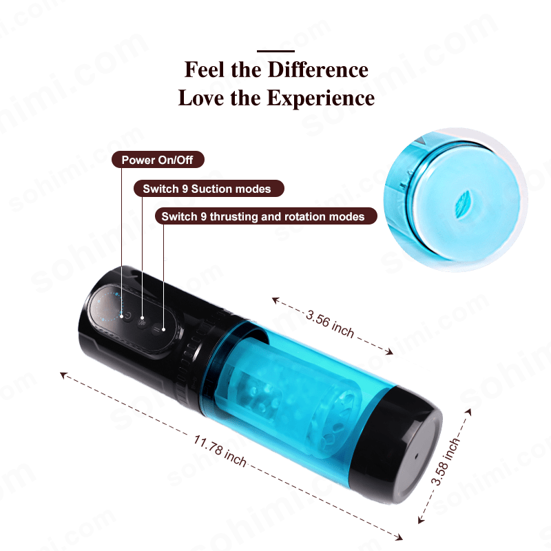 HURRICANE 2| Suction Telescopic and Rotating Male Sex Toy - Sohimi