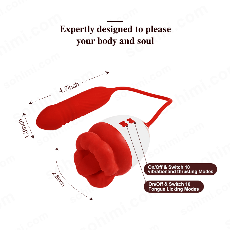 ROSE Thrusting Tongue-Licking Rose Vibrator | Sohimi ROSE Thrusting Tongue-Licking Rose Vibrator | Sohimi