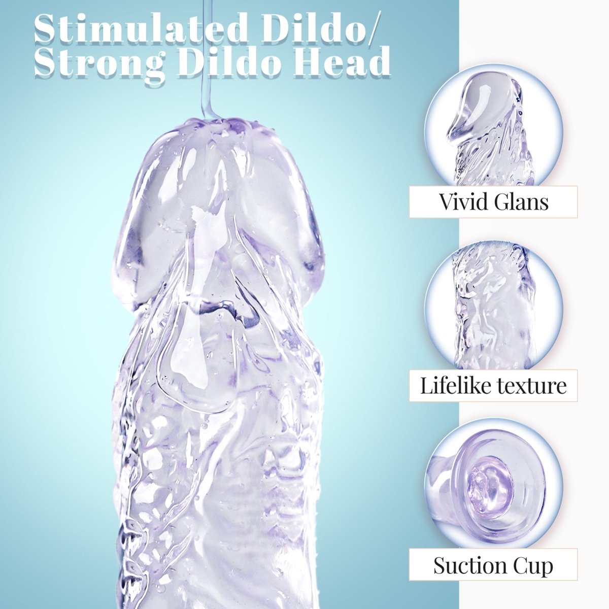Lifelike Transparent Silicone Dildo with Suction Cup - Sohimi